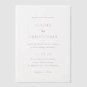 Elegant Black en White Simple Modern Wedding Vellum Uitnodigingen (Voorkant)