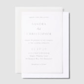 Elegant Black en White Simple Modern Wedding Vellum Uitnodigingen (Offset)