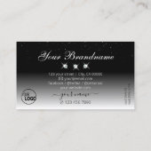 Elegant Black en White Sparkle Diamonds met Logo Visitekaartje (Achterkant)