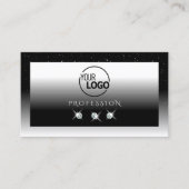 Elegant Black en White Sparkle Diamonds met Logo Visitekaartje (Voorkant)