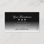 Elegant Black en White Sparkle Diamonds Stijlvol Visitekaartje (Achterkant)