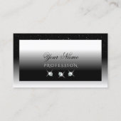 Elegant Black en White Sparkle Diamonds Stijlvol Visitekaartje (Voorkant)