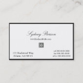 Elegant Black en White Stripe Visitekaartje (Achterkant)