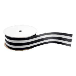 Elegant Black en White Striped Grosgrain Ribbon Grosgrain Lint