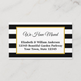 Elegant Black en White Striped We hebben ons verpl Informatiekaartje