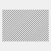 Elegant Black en White Stripes Pattern Inpakpapier Vel (Voorkant 3)