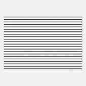 Elegant Black en White Stripes Pattern Inpakpapier Vel (Voorkant)
