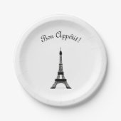 Elegant Black en White Style Eiffel Tower Papieren Bordje (Voorkant)