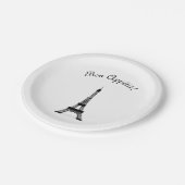 Elegant Black en White Style Eiffel Tower Papieren Bordje (Gekanteld)