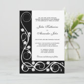 Elegant Black en White Swirls Kaart (Staand voorkant)