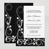 Elegant Black en White Swirls Kaart (Voorkant / Achterkant)