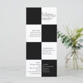 Elegant Black en White Tiles Menu (Staand voorkant)