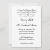 Elegant Black en White Traditional Formal Wedding Kaart (Voorkant)