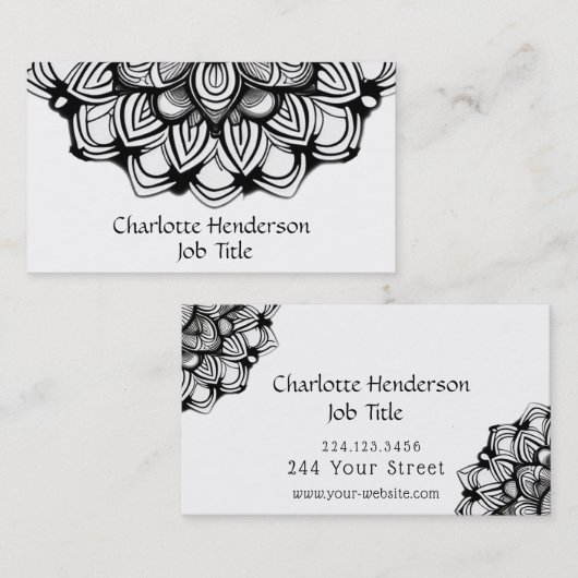 Elegant Black en White Visitekaartje (Voorkant / Achterkant)