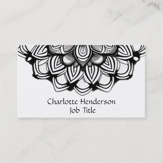 Elegant Black en White Visitekaartje (Voorkant)