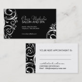 Elegant Black en White Visitekaartjes Afsprakenkaartje (Voorkant / Achterkant)