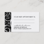 Elegant Black en White Visitekaartjes Afsprakenkaartje (Achterkant)