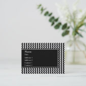 Elegant Black en White Zigzag Pattern Visitekaartje (Staand voorkant)
