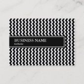 Elegant Black en White Zigzag Pattern Visitekaartje (Achterkant)
