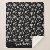 Elegant Black en Winter White Snowflake Pattern Sherpa Deken (Voorkant)