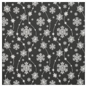 Elegant Black en Winter White Snowflake Pattern Stof (Swatch)