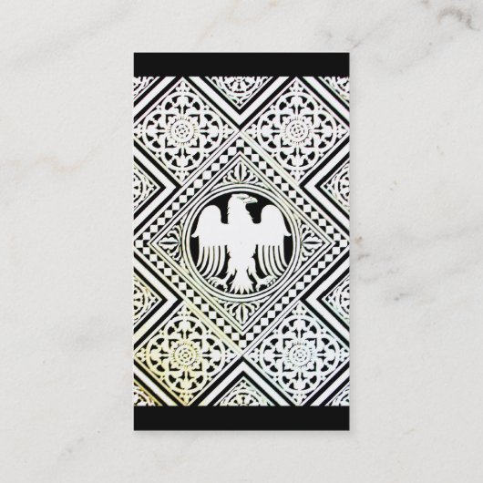ELEGANT BLACK EN WITTE DAMASKMONOGRAM VISITEKAARTJE (Achterkant)