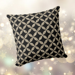 Elegant Black Faux Glitter Pattern Sierkussen