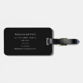 Elegant Black Faux Gold Crown Bagagelabel (Achterkant horizontaal)