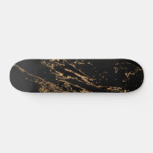 Elegant Black Faux Gold Marble Persoonlijk Skateboard (Horizontaal)