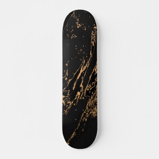 Elegant Black Faux Gold Marble Persoonlijk Skateboard (Voorkant)