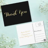 Elegant Black Faux Gold Script Weddenschap Harteli Briefkaart