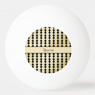 Elegant Black & Faux Gold Symmetrische diamanten Pingpongbal