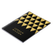 Elegant Black Faux Gold Triangle Patroon Notitieboek (Linkerzijde)