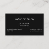 Elegant Black Faux Silver Haarstylist Visitekaartje (Voorkant)