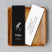 Elegant Black Faux Silver Scissors Haarstylist Mini Visitekaartje