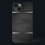 Elegant Black Faux Wood Stripes Silver Accent iPhone 13 Hoesje<br><div class="desc">Elegant zwarte houtstrepen met zilveraccenten. Als u om het even welke hulp nodig hebt die om het even welk van mijn design aanpassen,  contacteer de ontwerper ArtOnWear. Vrije tekst formatteren met levende hulp beschikbaar door verzoek.</div>