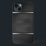 Elegant Black Faux Wood Stripes Silver Accent iPhone 13 Hoesje<br><div class="desc">Elegant zwarte houtstrepen met zilveraccenten. Als u om het even welke hulp nodig hebt die om het even welk van mijn design aanpassen,  contacteer de ontwerper ArtOnWear. Vrije tekst formatteren met levende hulp beschikbaar door verzoek.</div>