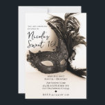 Elegant Black Feather Masquerade Tan Sweet 16 Kaart<br><div class="desc">Pas voor uw gebeurtenis aan.</div>