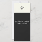 Elegant Black Fleur de Lis Formele Afstuderen Kaart (Achterkant)