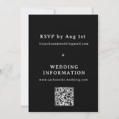 Elegant Black Floral Arch Typography Wedding Kaart (Achterkant)