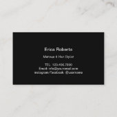 Elegant Black Floral Beauty Salon Loyalty (Achterkant)