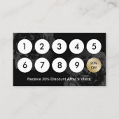Elegant Black Floral Beauty Salon Loyalty (Voorkant)