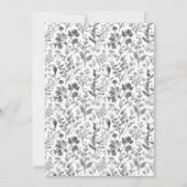 Elegant Black Floral Botanical Kaart (Achterkant)