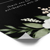 Elegant Black Floral Botanical Wedding Favors Sign Poster (Hoek)