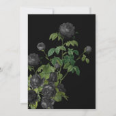 Elegant Black Floral Botanical Wedding Invitation Kaart (Achterkant)