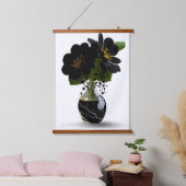 Elegant Black Floral Bouquet in Marble Vase. Hangend Wandkleed (Slaapkamer)