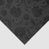 Elegant Black Floral Damasks 2 Over Dark Gray Tissuepapier (Detail)