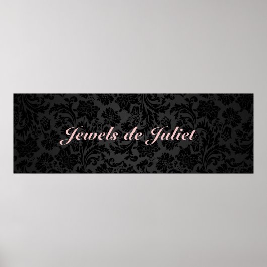 Elegant Black Floral Dammaskers 2 Poster (Voorkant)