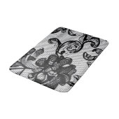 Elegant Black Floral Lace Bath Mat (Gekanteld)
