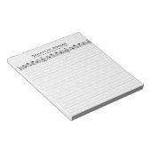 Elegant Black Floral Lace en White Damashen 2 Notitieblok (Schuin)